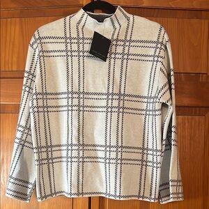 Plaid Sweater in Black and White